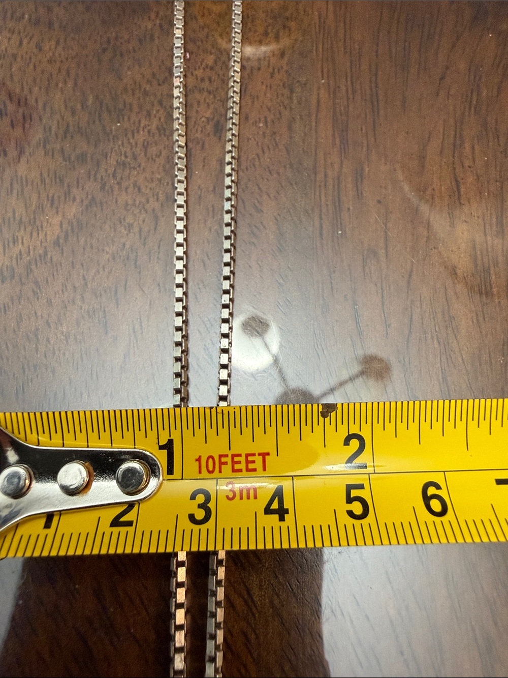Silver Box Chain Necklace - Stamped Italy 925 24” - Picture 5 of 5